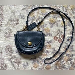 Vintage Coach Belt Bag Crossbody Black Leather